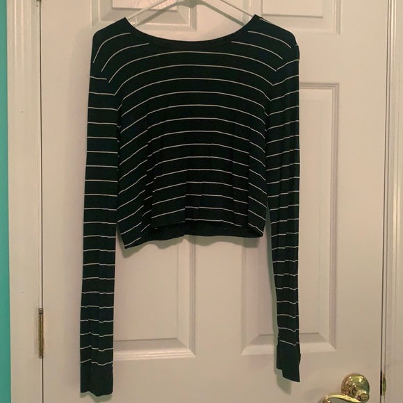 Forever 21 Tops Dark Green And White Thin Striped Long Sleeve Shirt From Forever 2 Poshmark